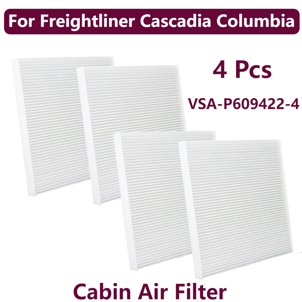 Filtro de aire de cabina de 4 Uds para Freightliner Cascadia Columbia P609422 PA4857 AF2427