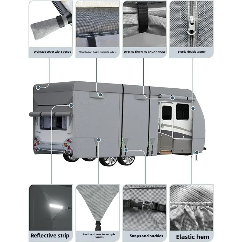 European American Models Touring Car Cover Non-Woven Waterproof Breathable Factory Direct for Amazon Cross-Border Camping RV