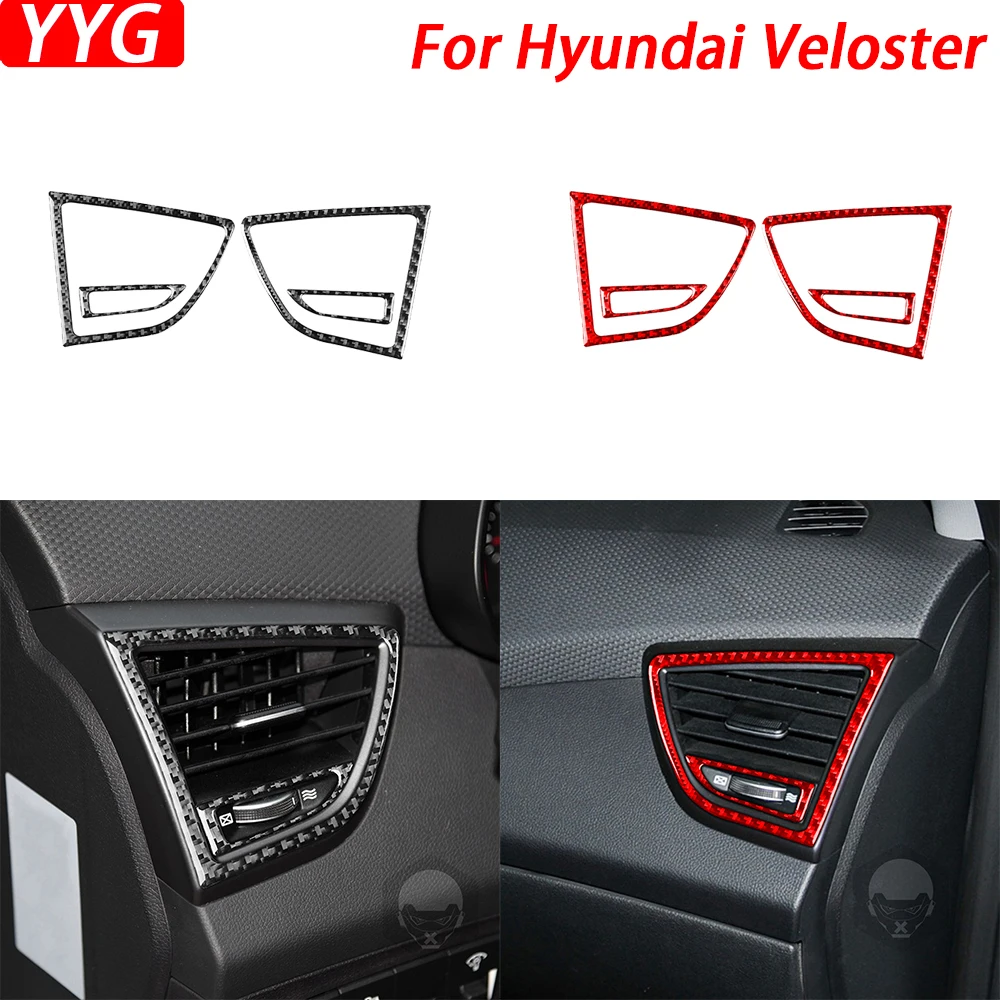 

Для Hyundai Veloster 2012-2017 панель из углеродного волокна для приборной панели кондиционирования воздуха Выходная панель Крышка отделка Аксессуары для салона автомобиля Наклейка