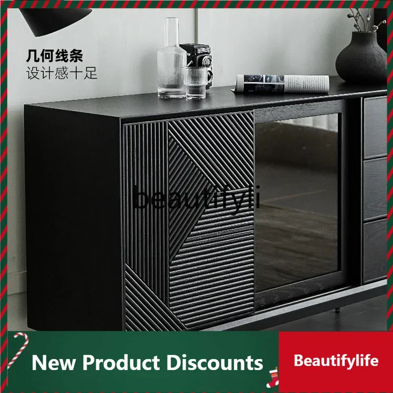 

Light luxury urban solid wood dining side cabinet, living room against the wall cabinet, locker, tea cabinet, modern retro D80