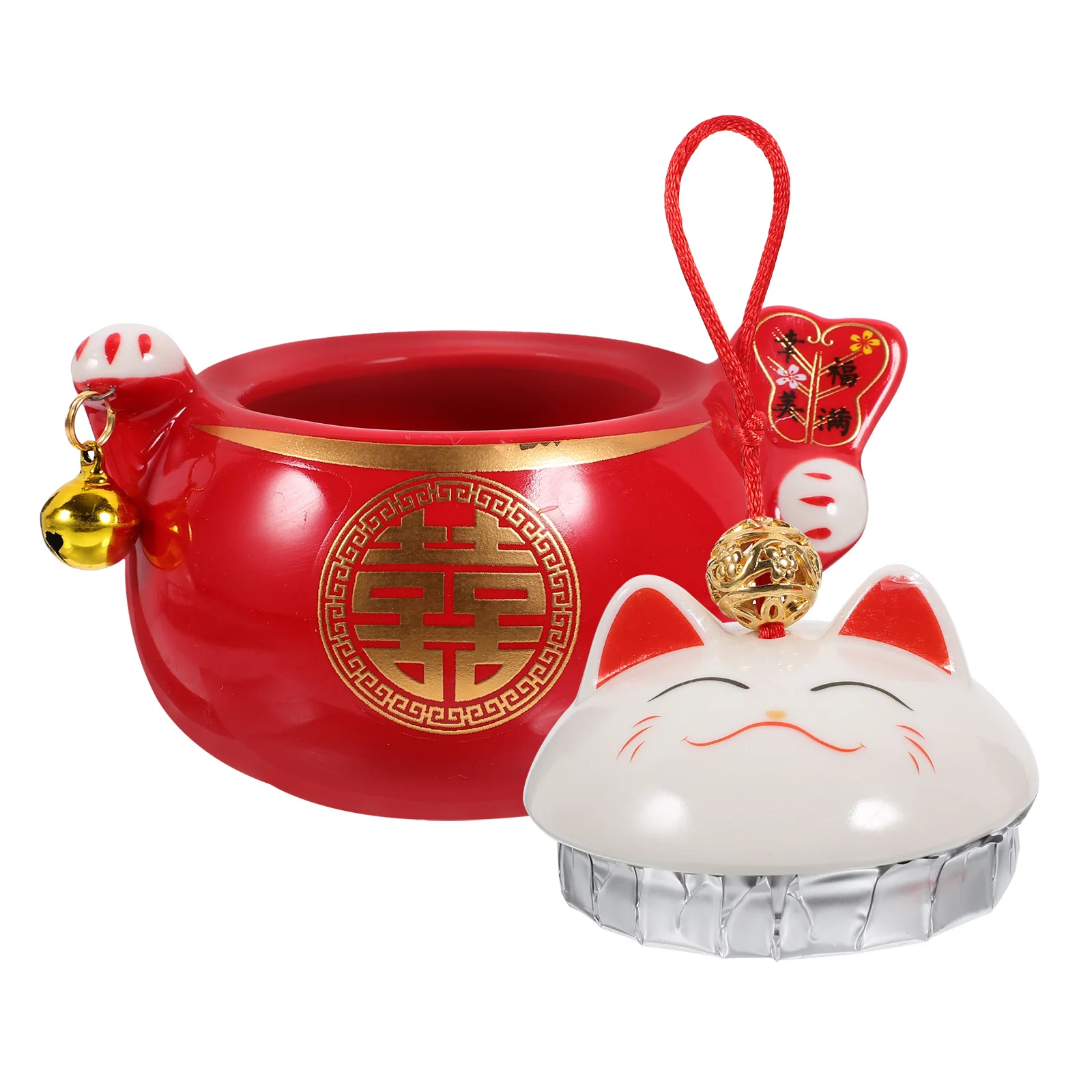 

1Pcs Ceramic Tea Storage Container Exquisite Candy Nut Sealed Storage Jar Wedding Celebration Home Use Candy Jar