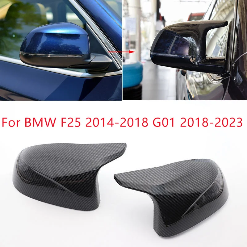 

BMW X3 X3 F25 2014-2018 G01 2018-2023 Non-destructive modified horn mirror shell Carbon fiber bright black original car Ox mirro