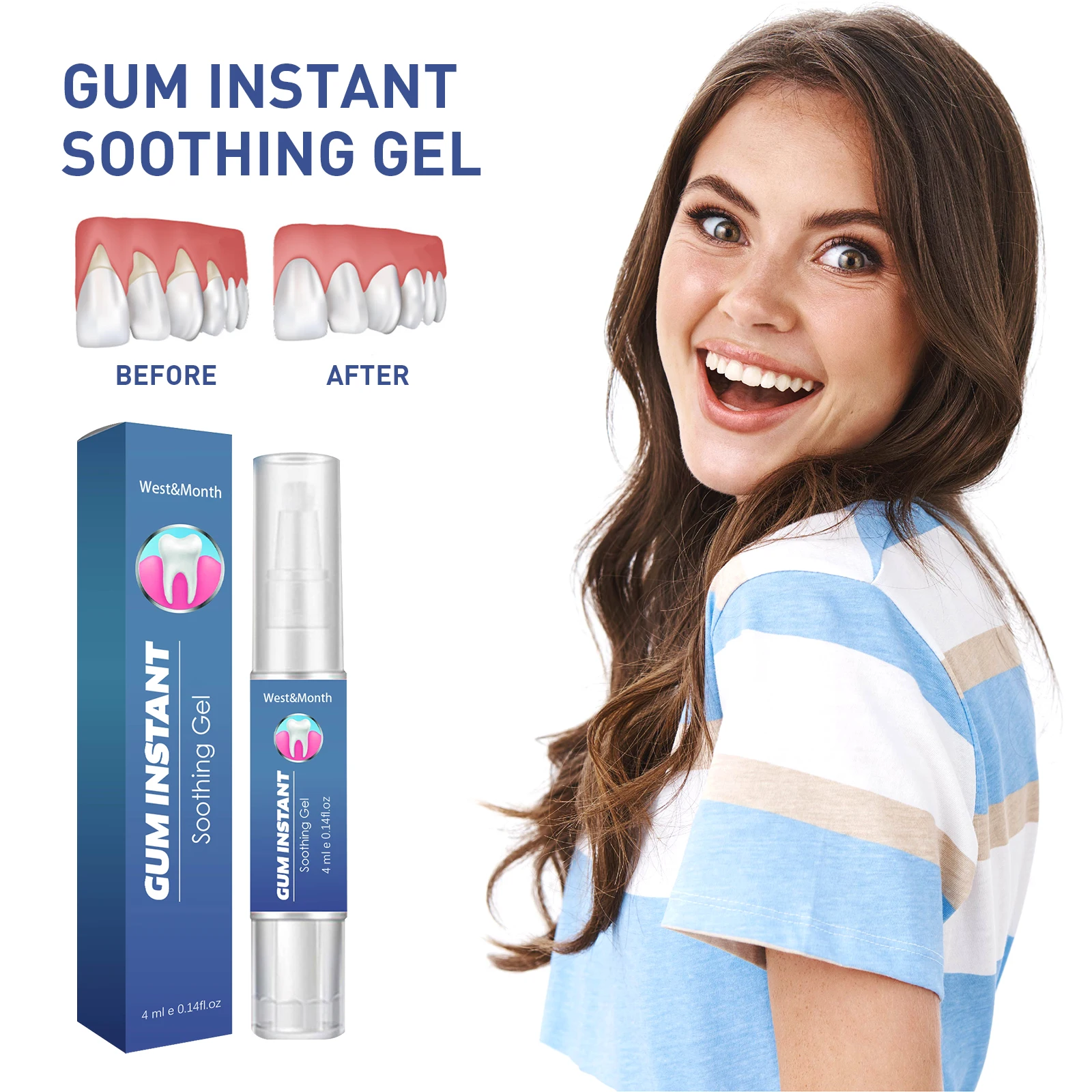 Dental Care Gel to Improve Gum Health,Oral Cleaning Gel to Remove Dirt and Whiten Teeth,Support Gum Inflammation and Protection