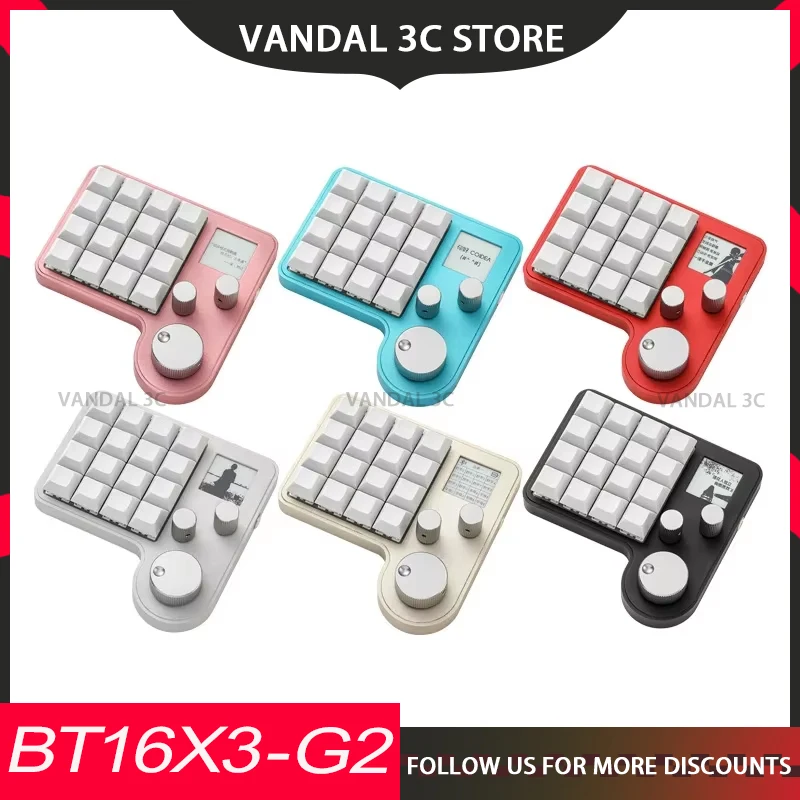 Coidea BT16X3-G2 Number Keyboard 3 Mode USB/2.4G/Bluetooth Wireless Keypad RGB Backlight Hot-Swap Custom Gaming Keyboard Gifts