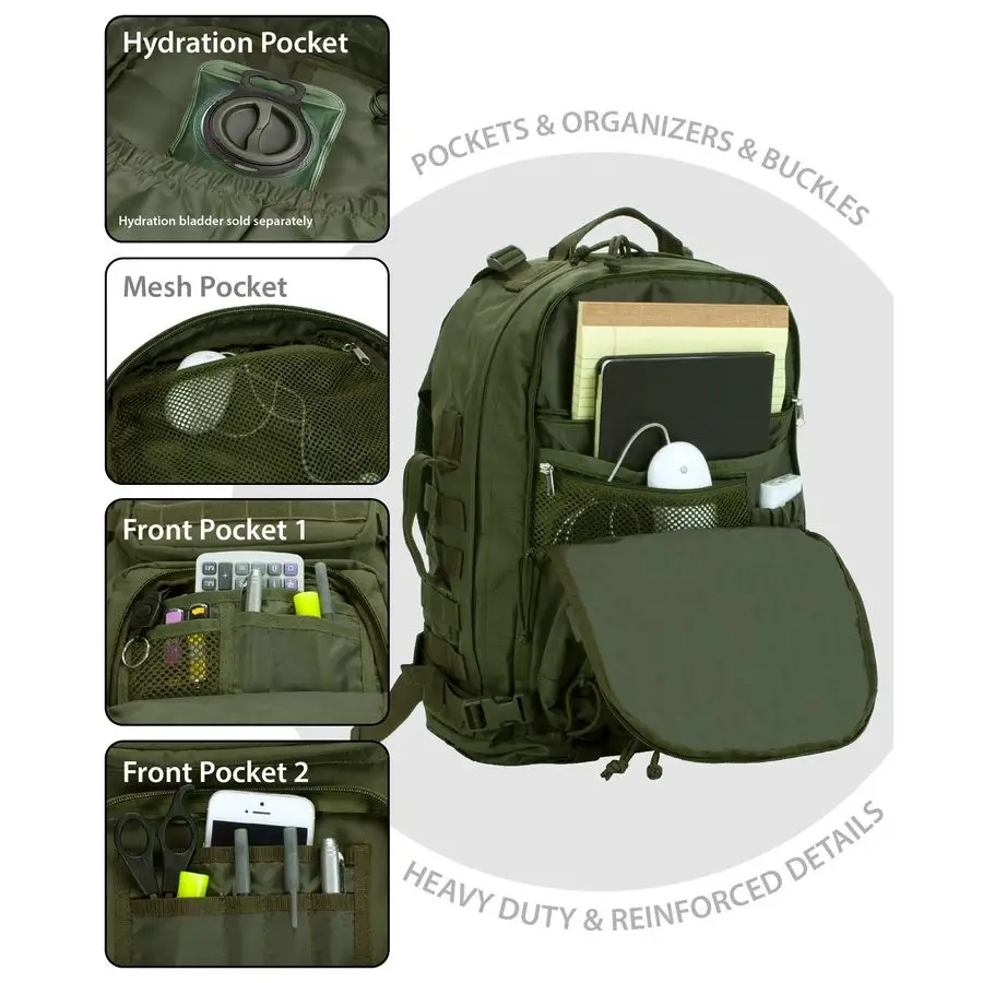 

Tactical Laptop Backpack, Green, Large