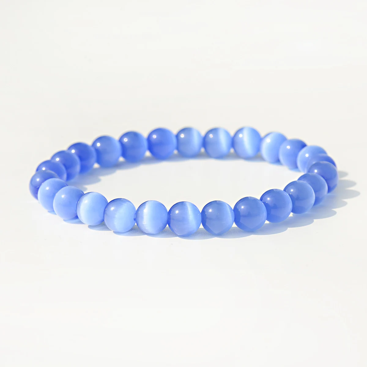 Classic Blue Agates Bracelets Natural Stone Beads Elasticity Rope Men Women 8MM Reiki Opal Bracelet Wholesale