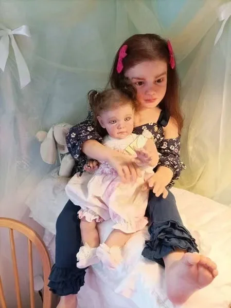 تخصيص إمدادات محدودة 41 بوصة تولد من جديد غابريلا الطفل مع الشعر الجذور يدويا لتقوم بها بنفسك جزء رسمت كيت مع الجسم القماش #2