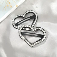 Horquilla dulce con forma de corazón, pasador, pinzas para el cabello con diamantes de imitación brillantes, accesorios para el cabello con temperamento