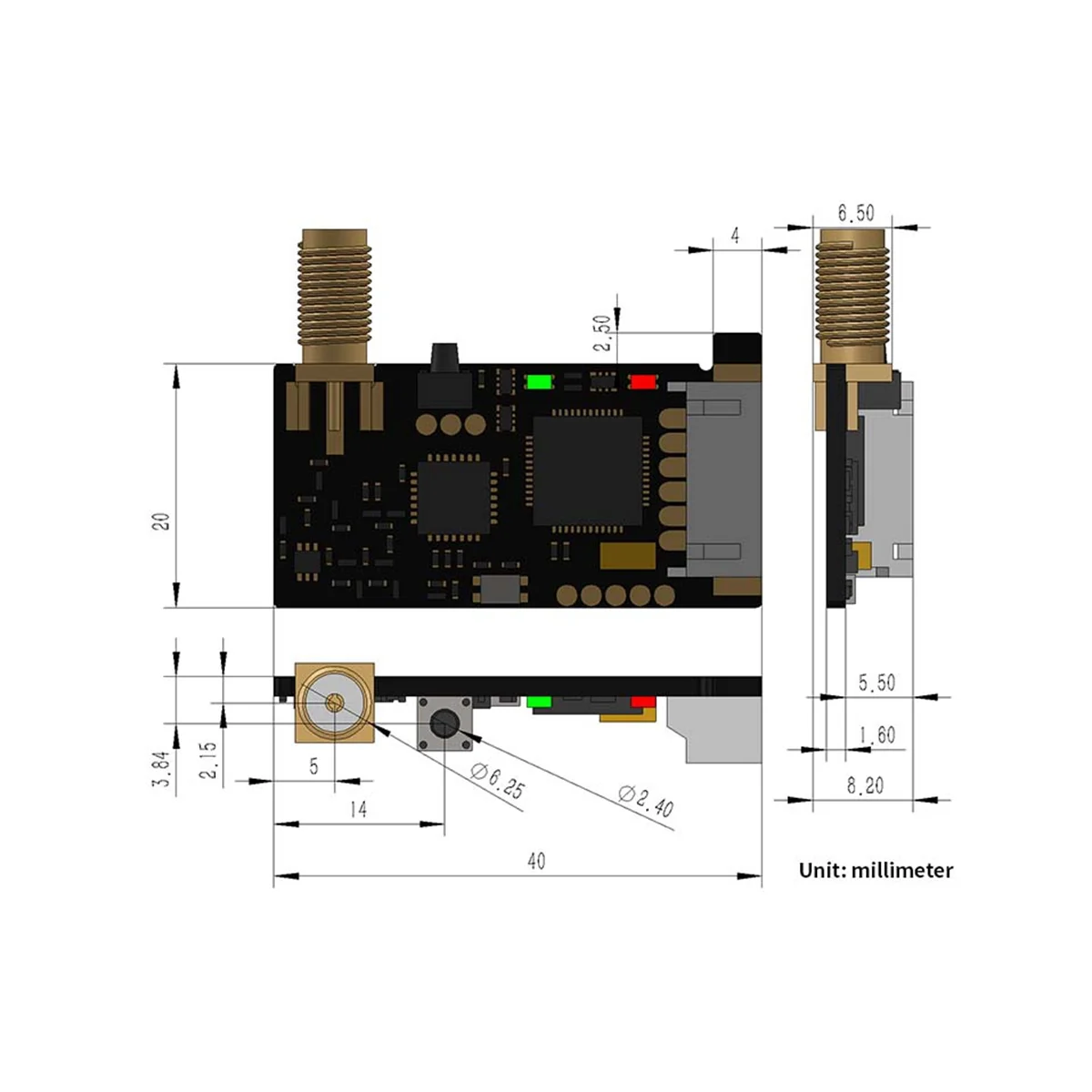 Módulo inalámbrico Lora SX1278, transmisor y receptor de serie UART, 433M