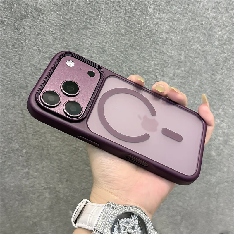 Frosted Translucent Magnetic Case For iPhone 17Pro 18Pro Max 17Pro Max For Magsafe Shockproof Soft-Edged Protective Hard Cover