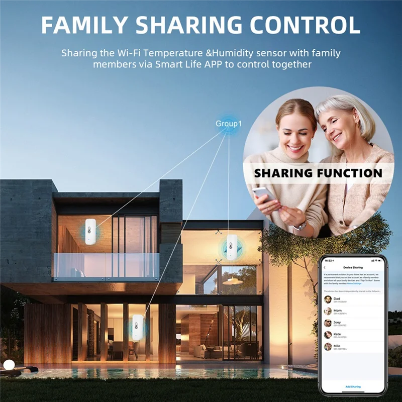 AA60-2Pcs Tuya Smart Temperature Humidity Sensor Indoor Humidity Sensor APP Monitoring For Alexa Google Home Assistant