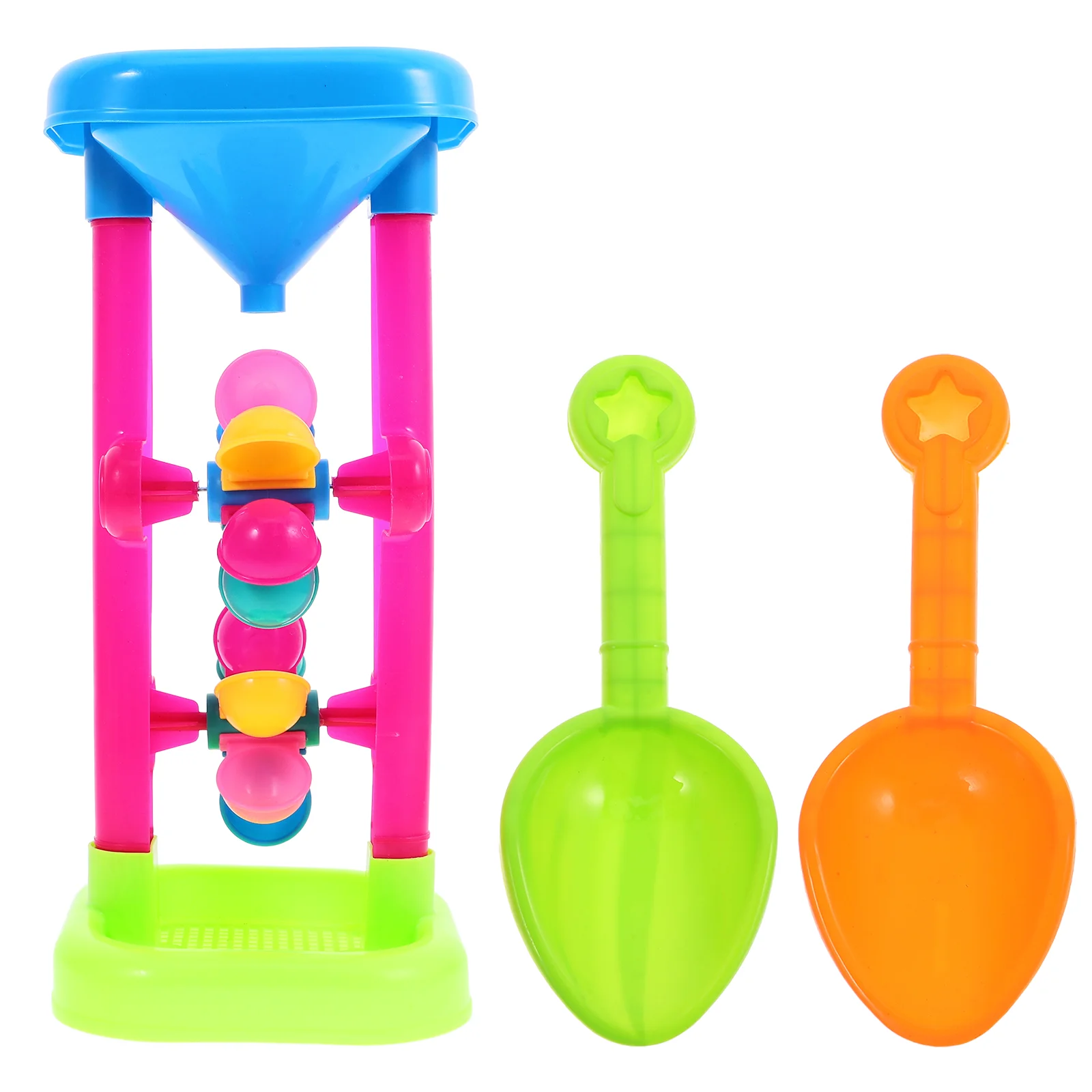 

Hourglass Sandbox Beach Timer Water Wheel Playset Toddler Toys for Kids Bunker Travel