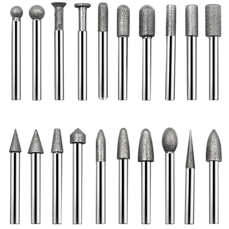 

WCS-6MM Shank Cylinder Diamond Grinding Bits Cylindrical Points Coated Carving Burrs Lapidary Tools Jade Stone Marble