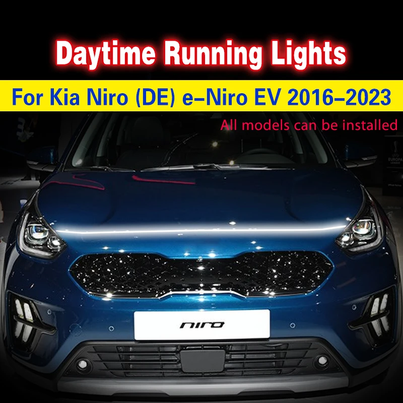 For Kia Niro (DE) e-Niro EV 2016-2023 Waterproof Flexible Car LED DRL Daytime Running Lights Decorative Ambient Lamp Strip 12V