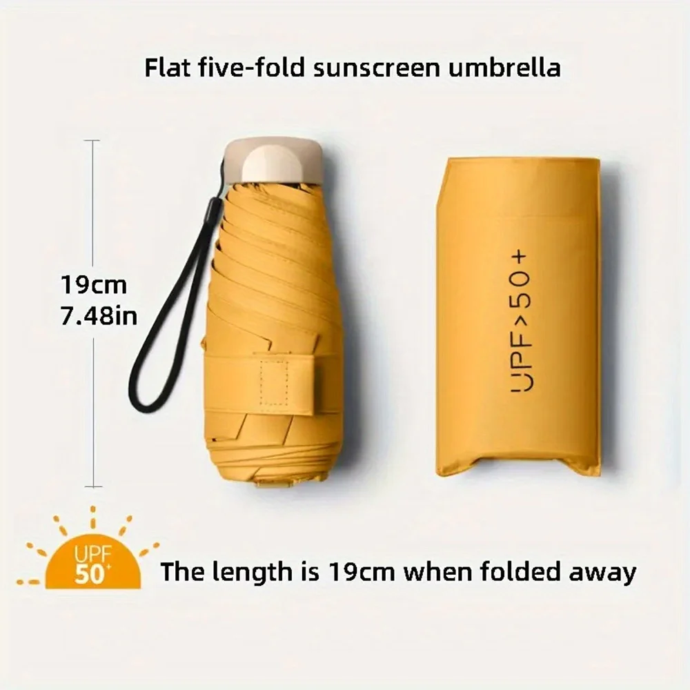 Small Pocket Rain Umbrella Sun Umbrella Portable Folding Shade UV Protections For Women Women's