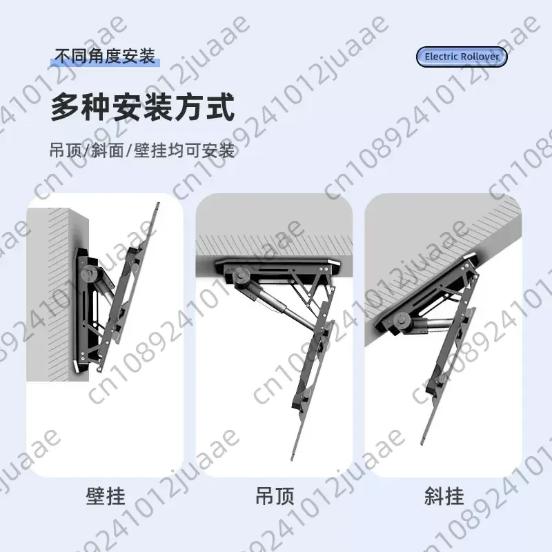 Electric Adjustable Ceiling TV Mount Motorized Flip Down Pitched Roof TV Mount for 32-75 Inch Flat and Curved Screen TVs