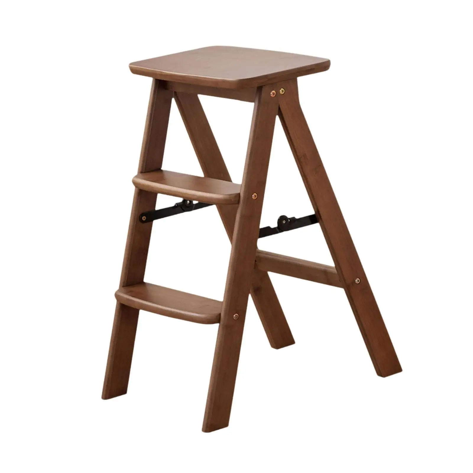Folding Step Stool Display Stand 3 Layer Plant Stand Sturdy Convenient Nonslip Wooden Chair for Bar Garage Department Stores