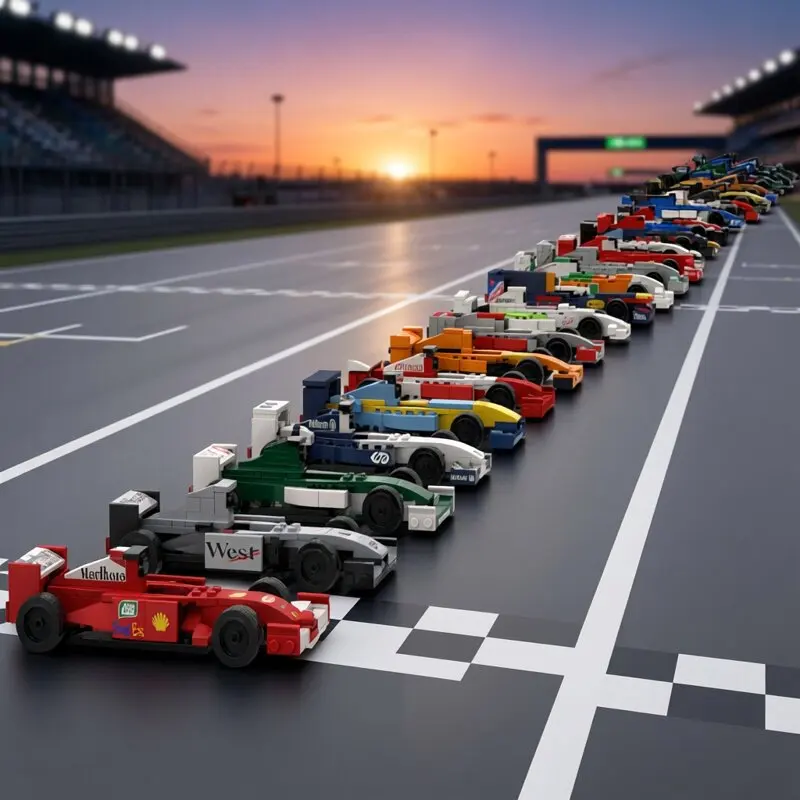 MOC Auto Speed Formula 1-2001 Pickup Rennfahrzeug Modell Baustein Super Rennfahrzeug Weihnachtsgeschenk Technischer Rallyesport – Detail 1