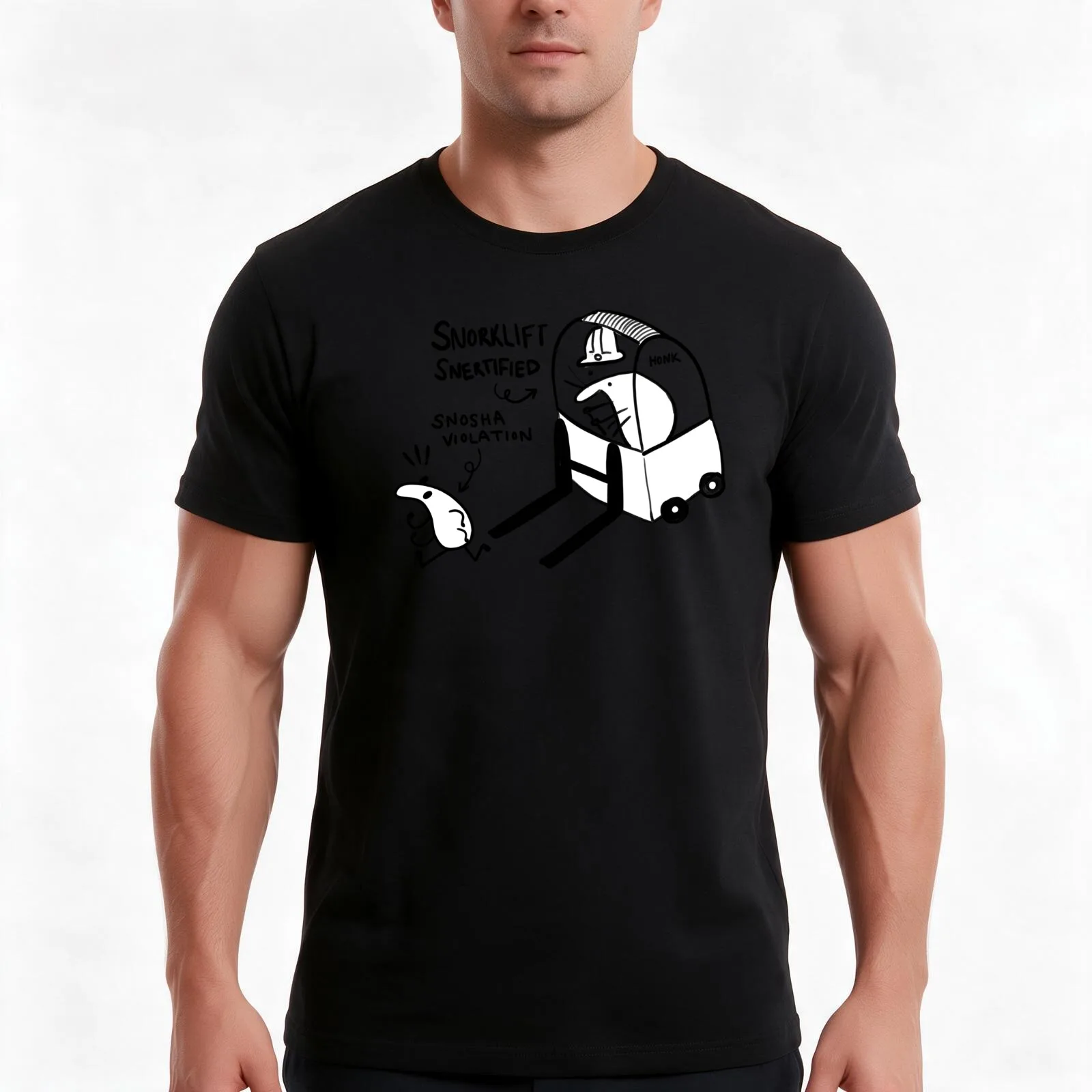 Snorklift Snertified and SNOSHA Violation Weevil T-Shirt Summer Casual Cotton Tee Oversized Streetwear Tops Unisex Men Women