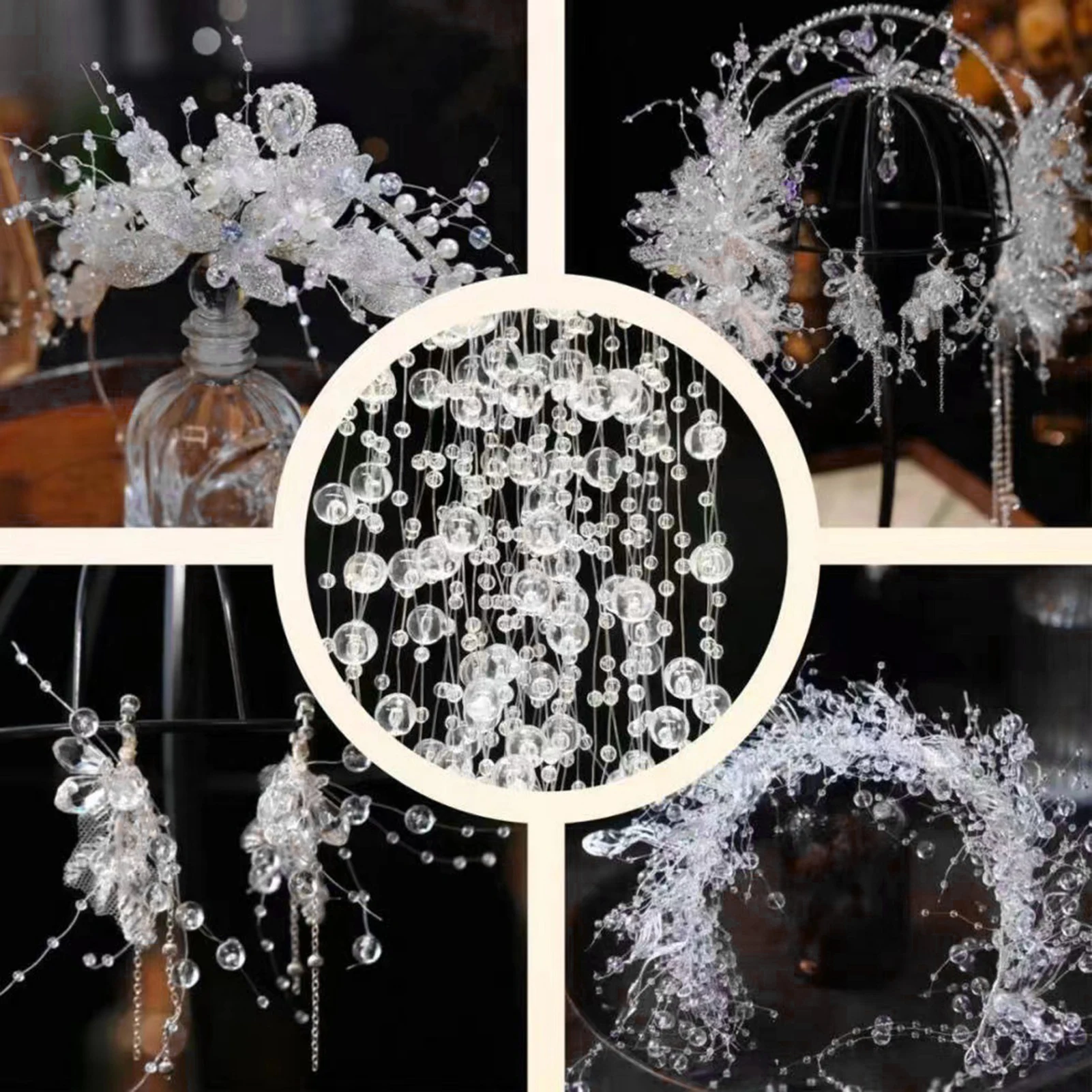 Plastic Imitation Pearl Beaded Chains Craft String Pearls Plastic Pearl Bead for Jewelry Making DIY Craft