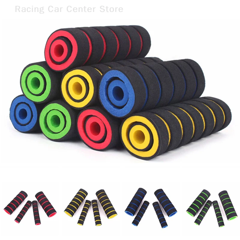 2 Pair Motorcycle Bicycle HandleBar Grip + Brake Clutch Lever Soft Sponge Cover