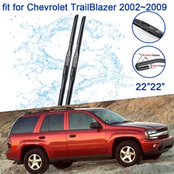 for Chevrolet TrailBlazer 2002~2009 2006 2005 2001 SUV Accessorie Front Wipers Blades Car Window Brushes Winter Cleaning Sticker