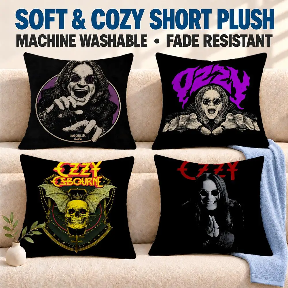 music Ozzy Osbourne Cushion Cover Soft Washable Pillowcase Cushion Cover for Sofa Bed Car Travel Office Home Decor