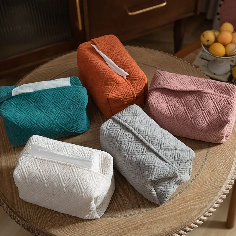 1PC Light Luxury Pumping Paper Bag Household Desktop Tissue Box Car Paper Towel Storage Decorative Creative Storage Box