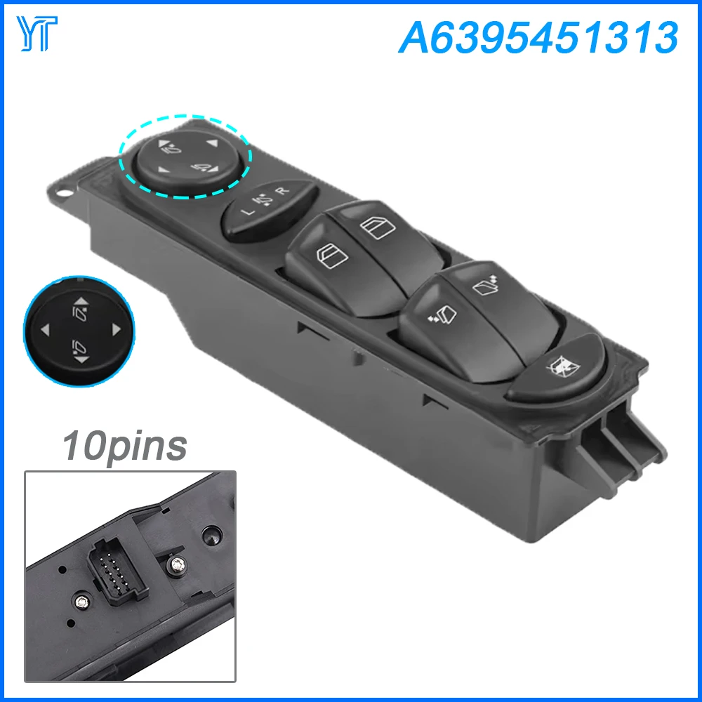 

For Mercedes-benz Viano Electric Window Control Switch Driver Side Glass Lifter Replace Adjust Panel Car Accessories A6395451313