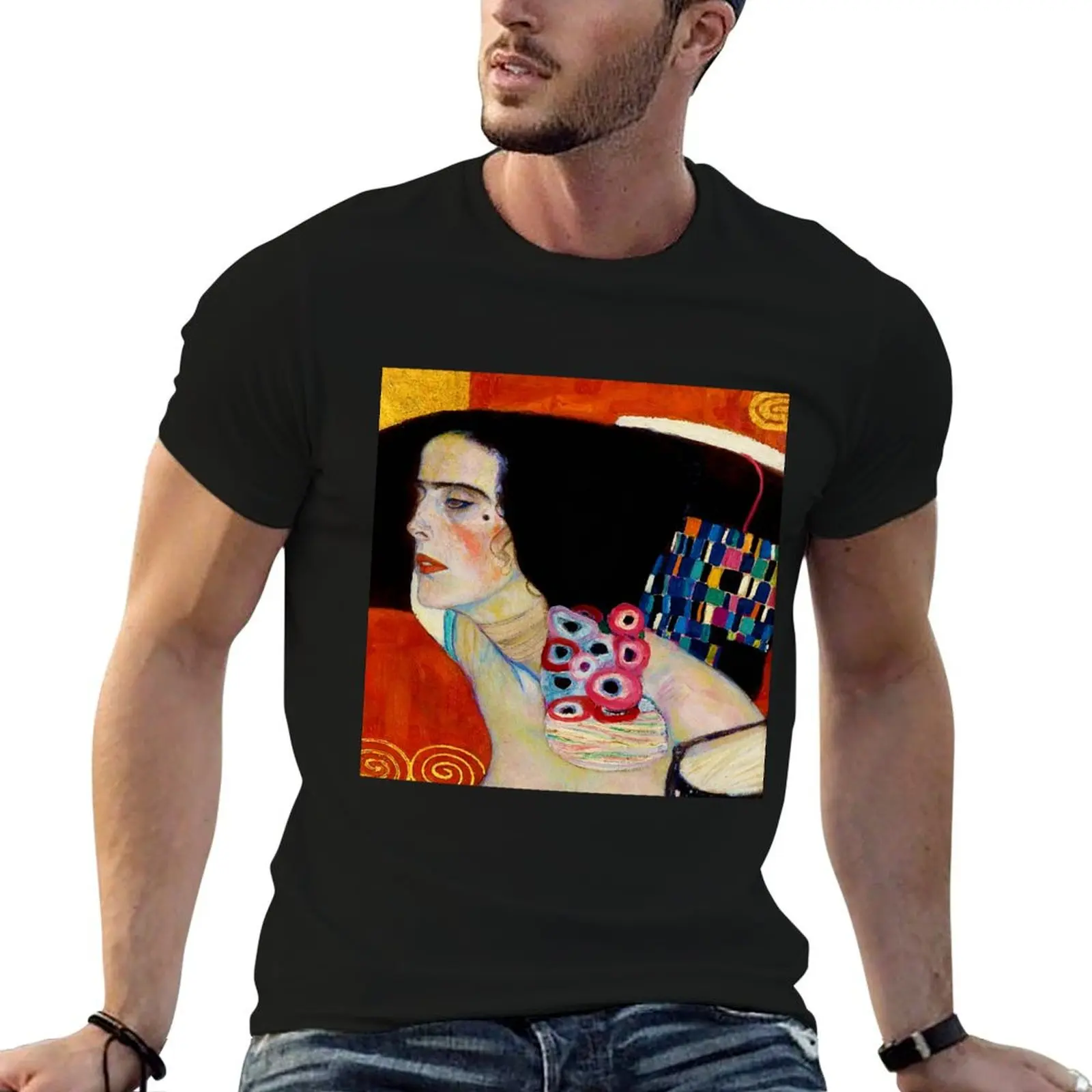 

Gustav Klimt Judith II detail T-Shirt sports fans anime figures tops heavy weight t shirts for men