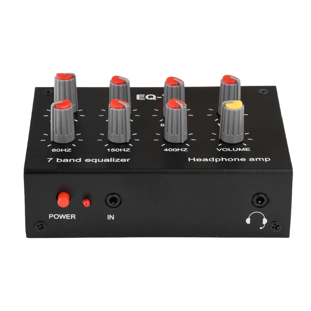Preamplificador de señal de Audio DC5-12V EQ-7, ecualizador de 7 bandas, ajuste de sonido de graves de escuela secundaria, amplificador de auriculares para teléfono y ordenador