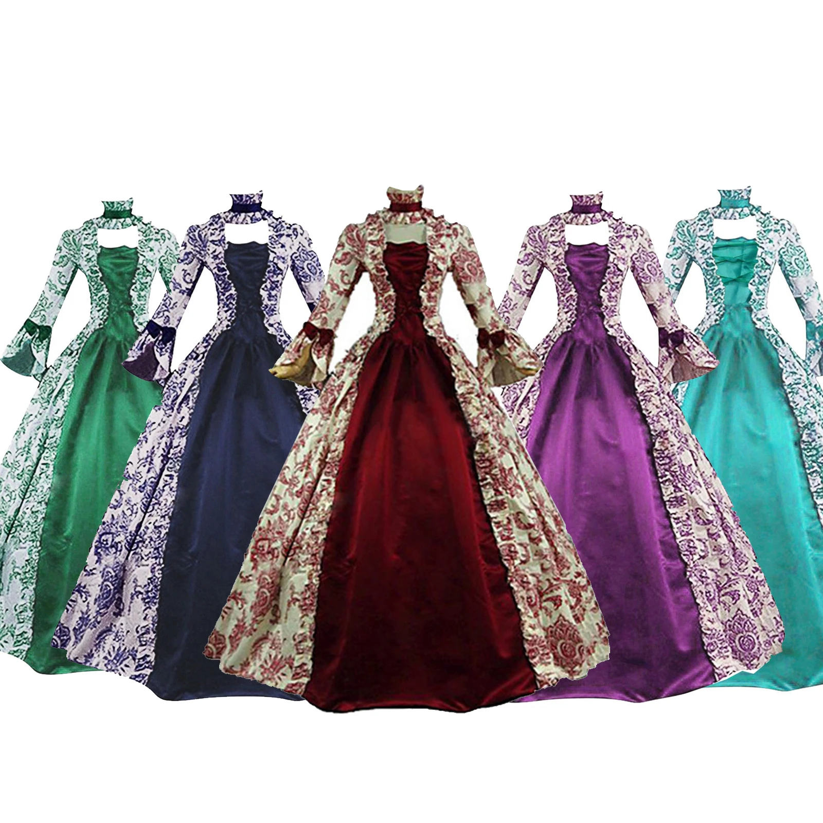 

Women's Vintage Marie Antoinette Rococo Dress Victorian Ball Gown Medieval Renaissance Long Dress for Halloween Party ﻿