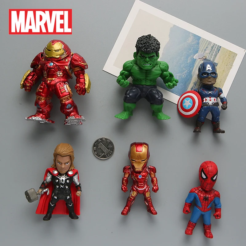 

6pcs Marvel 3D Fridge Magnet Iron Man Avengers Superheroes Refrigerator Magnetic Sticker Whiteboard Message Home Kitchen Decor