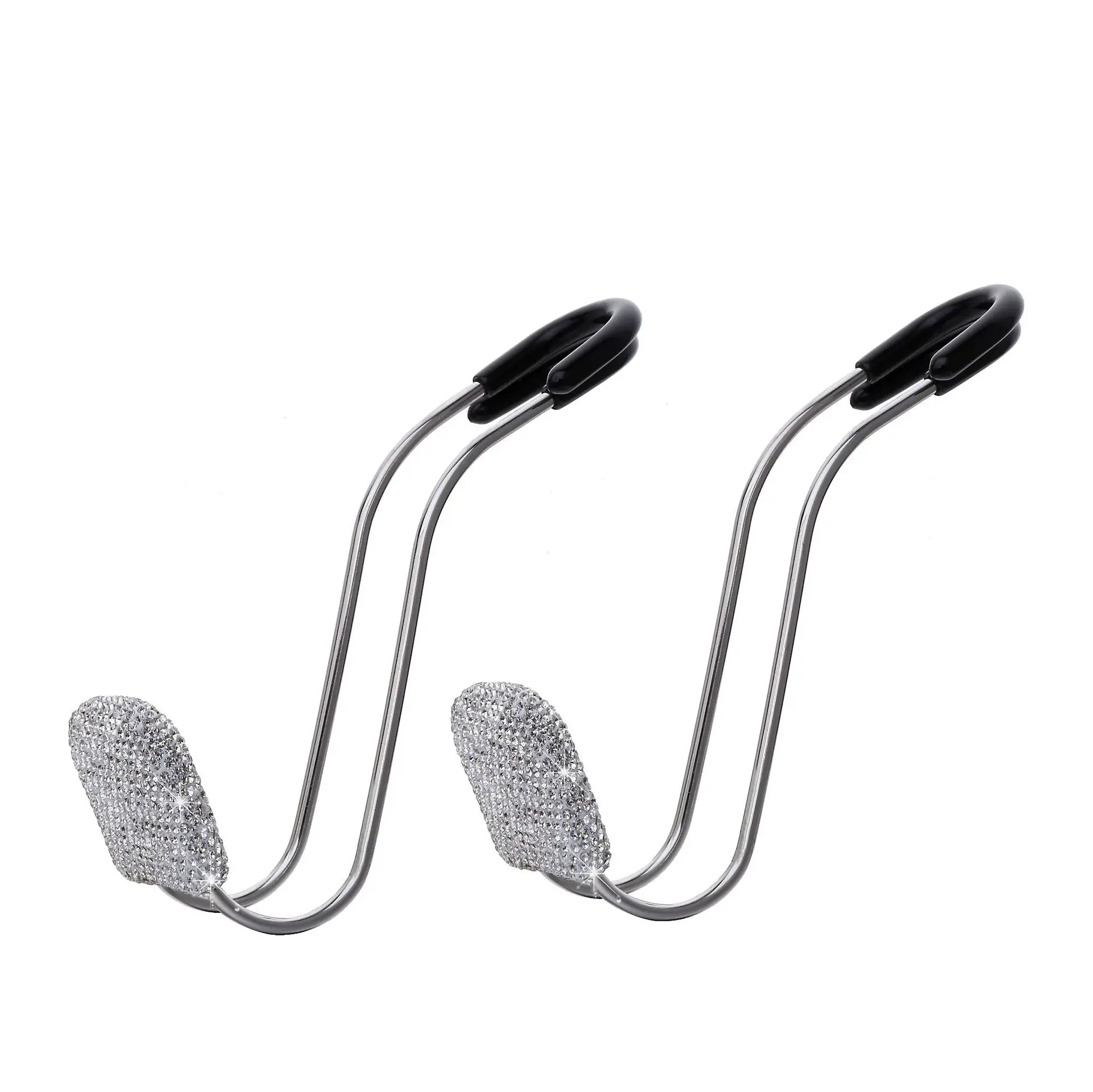 2Pcs Bling Car Headrest Hooks, Auto Backseat Metal Hanger Holder,Automotive Seat Back Organizer Storage