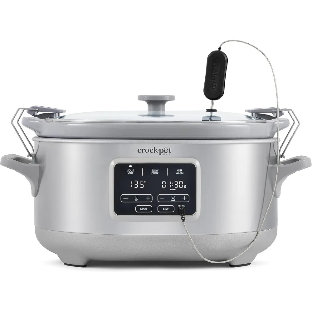 Cook & Carry slowcooker van 7 liter met sous vide, programmeerbaar, roestvrij staal