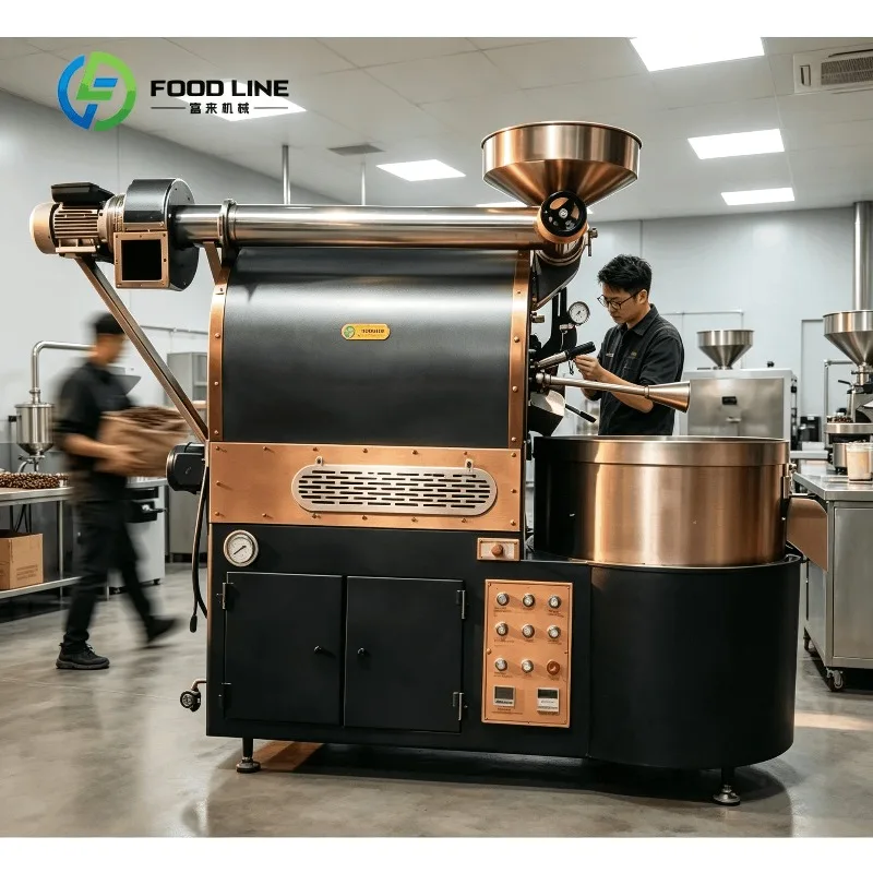 Customized dual‑power drum roaster precision thermal sensing apparatus drum 6‑12kg batch for coffee venue bean roasting business