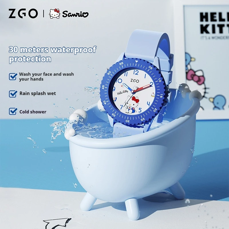 Collaborates Kuromi Hello Kitty Waterproof Luminous Quartz Watch Junior High School Students Quartz Watch  Birthday Boys Girls