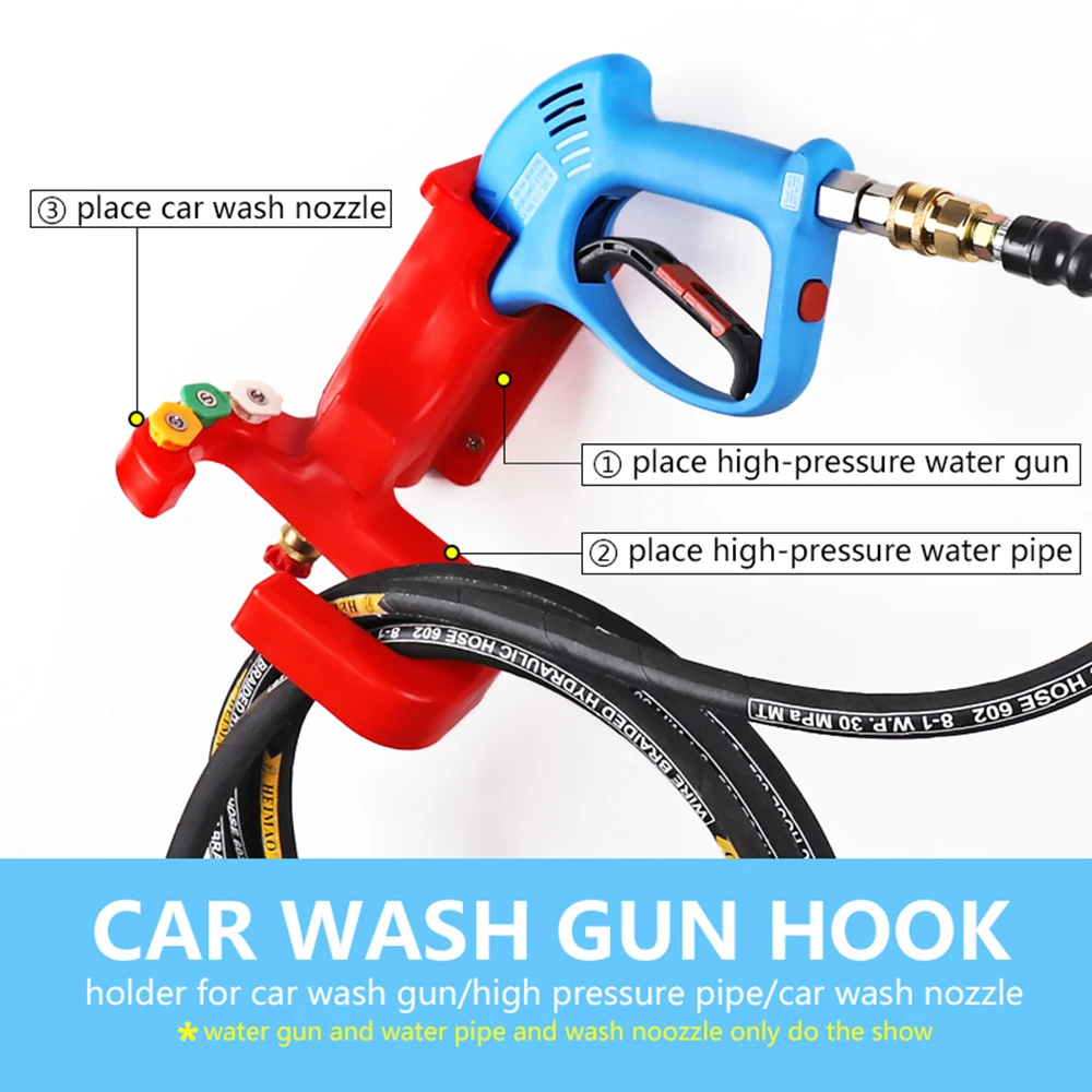 Holder Hanging Rack For High Pressure Washer Wall Mounted Wash Gun Hose Spray Nozzle Hook For Garage Workstation Car Wash Tool