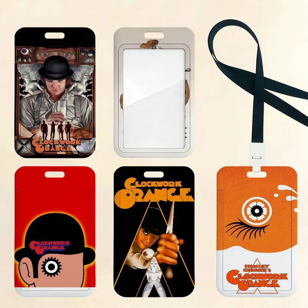 Horrorfilm C-Clockwork O-Orange Kartenhalter Kartenetui Bus U-Bahn Arbeitsausweis Studenten-Lanyard Halsbänder Ausweishalter Türkartenhalter