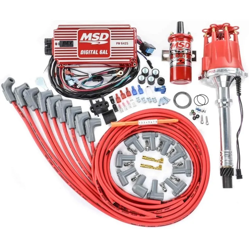 

MSD 85551K Ignition Kit Includes Distributor 6AL Ignition Box Blaster 2 Coil