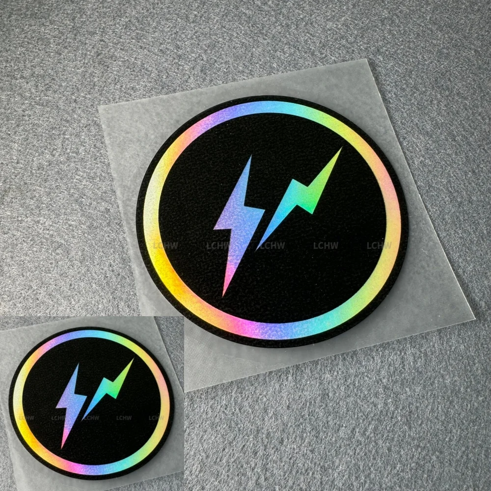 Holographic Double Lightning Ring Sticker Vinyl Decal Waterproof Car Bike Laptop Water Bottle Decoration