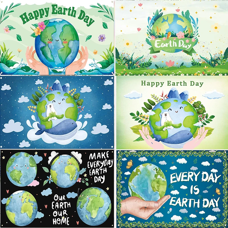 

Earth Day Decorations Environmental Backdrop Banner Eco Natural Party Favors Home Wall Custom Photography