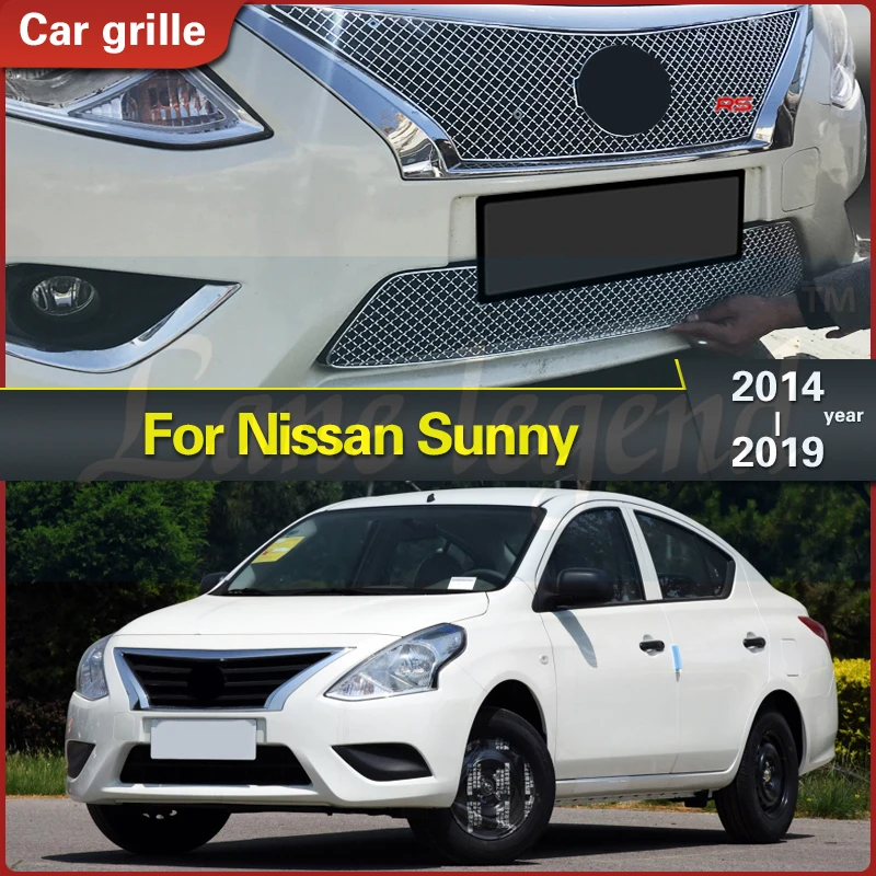 

Решетка для Nissan Versa Sunny Almera латио 2014-2019 из нержавеющей стали с сотовой сеткой, передний центральный гоночный сетчатый бампер, гриль для заготовки