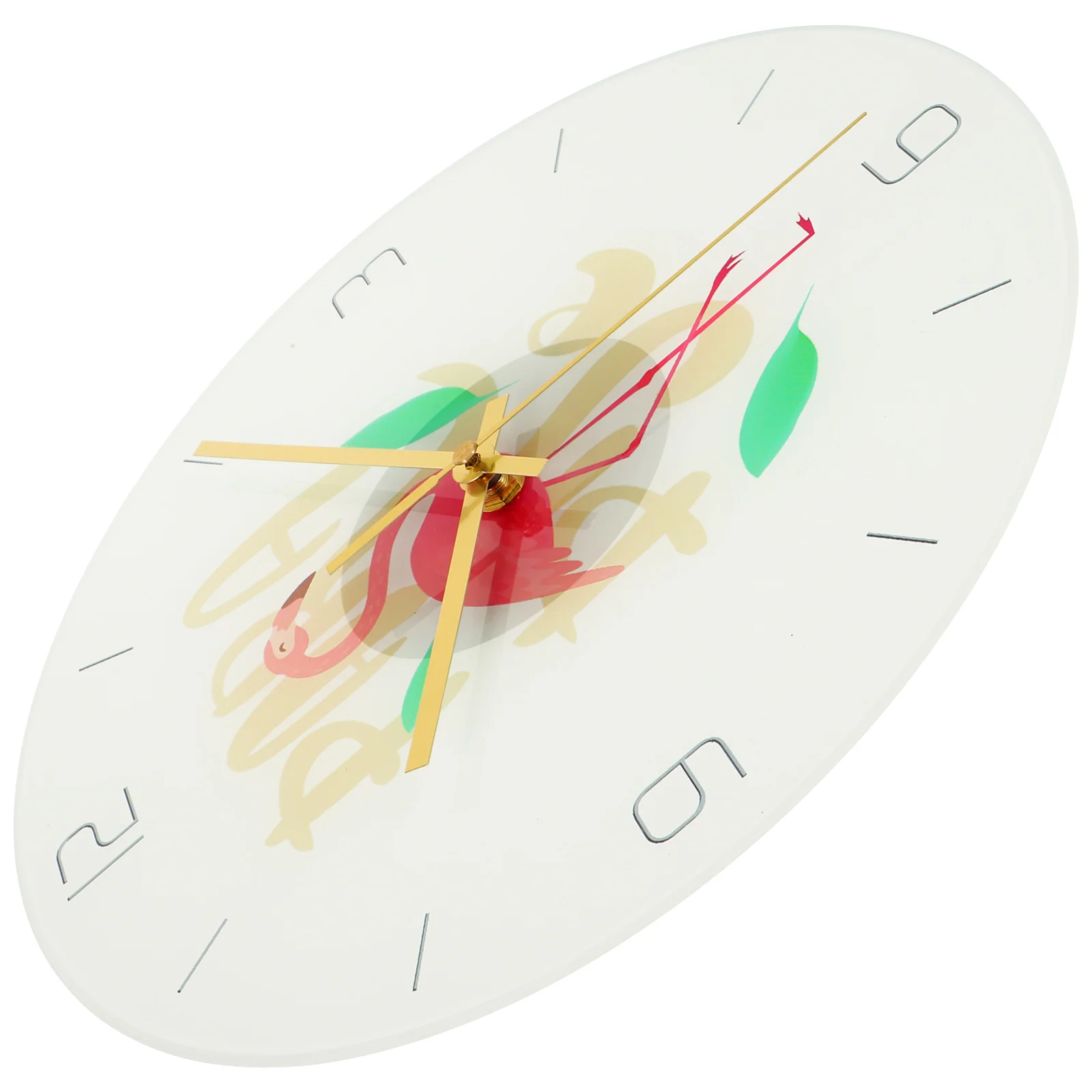 

Wooden Wall European Style Flamingo Silent Bedroom Round Wall Clock Living Study Office Decor Round Hanging Clocks