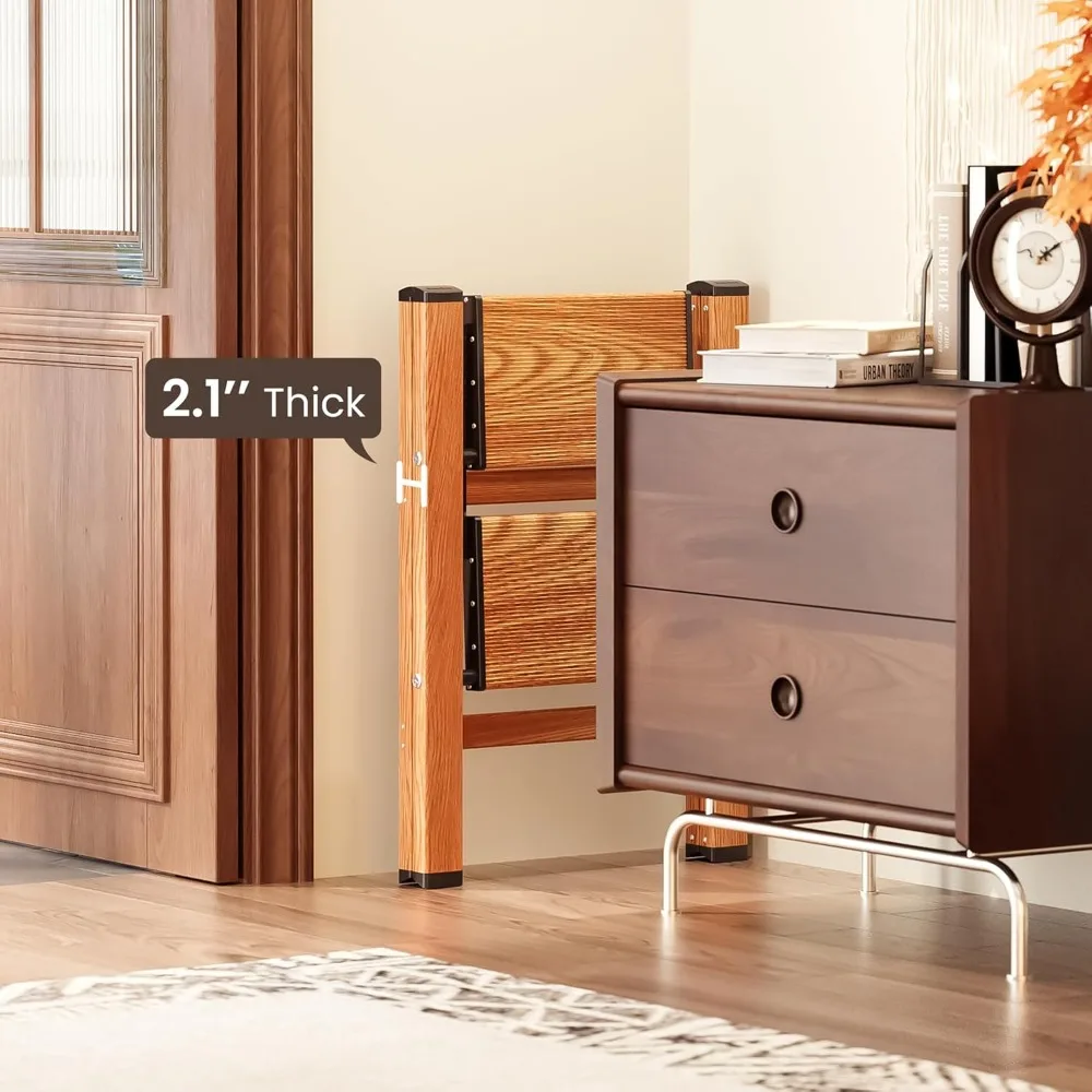 سلم قابل للطي مع دواسات واسعة مضادة للانزلاق، ألومنيوم خفيف الوزن، قوي ومتين، يدعم 300 رطل، مثالي للمنزل والوزن #5