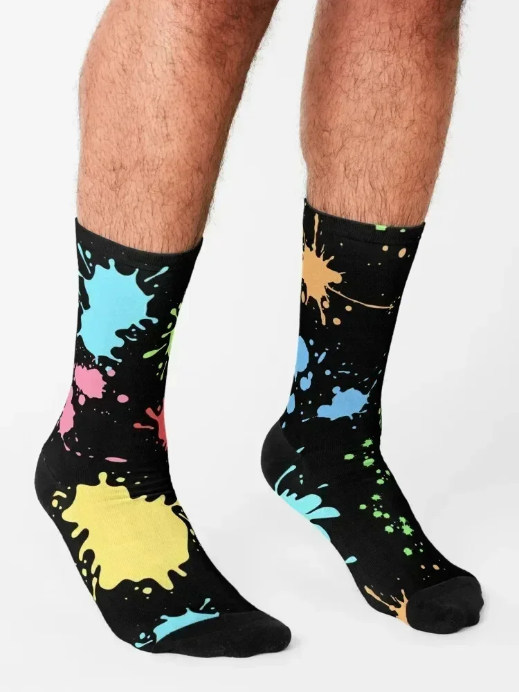 Paint Splatter Vector Illustration Socks sheer loose cotton Socks For Man Women's