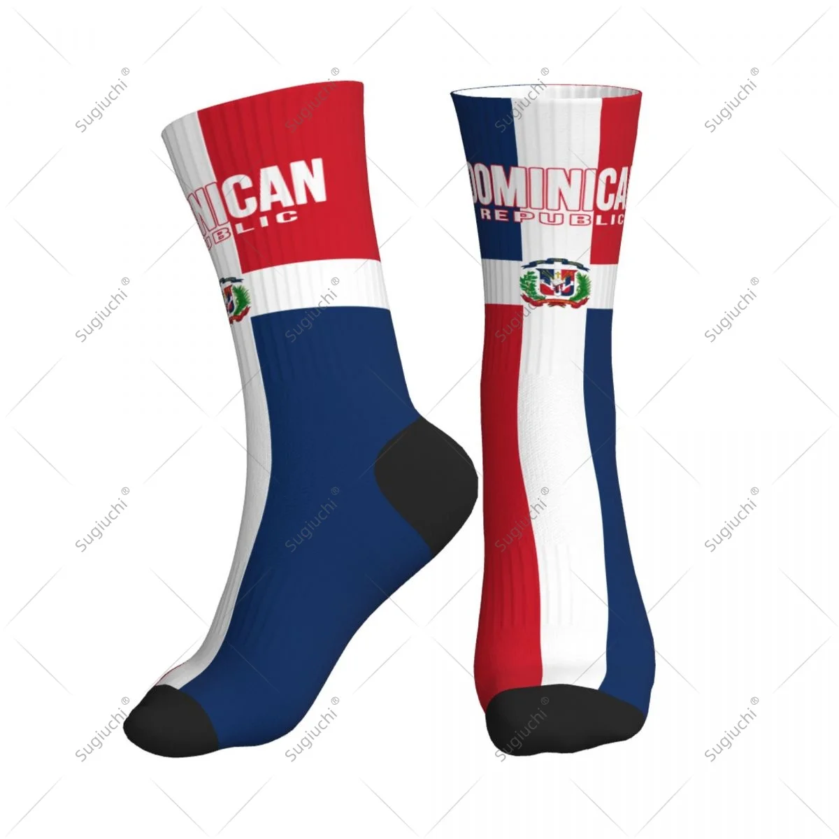 

Полиэстеровые носки до середины икры с 3D принтом и флагом Доминиканской Республики для мужчин и женщин, кавайные носки, уличные носки для скейтборда