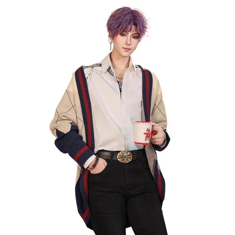 أزياء CyAnime التأثيرية لعبة الحب والفضاء العميق رافاييل قناع الدعائم الرجال سترة غير متماثلة Qiyu Rafayel سترة للحزب