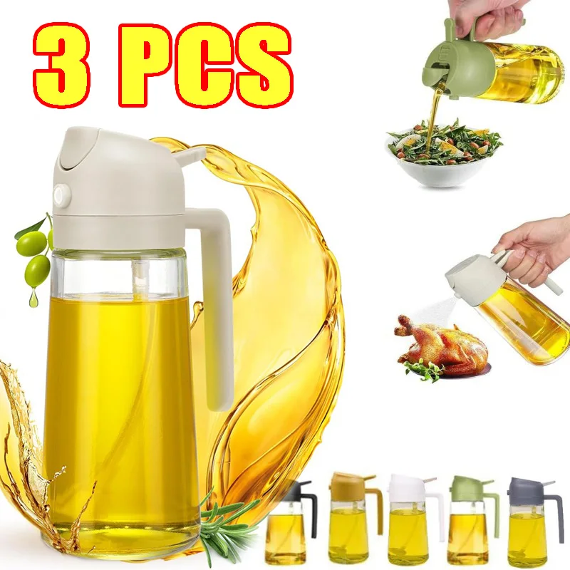 Dual Purpose Glass Oil Bottle Kitchen Spray Oil Sprayer Bottle Kitchen Oils Spray Can Leakproof Oil Spray Bottle Household