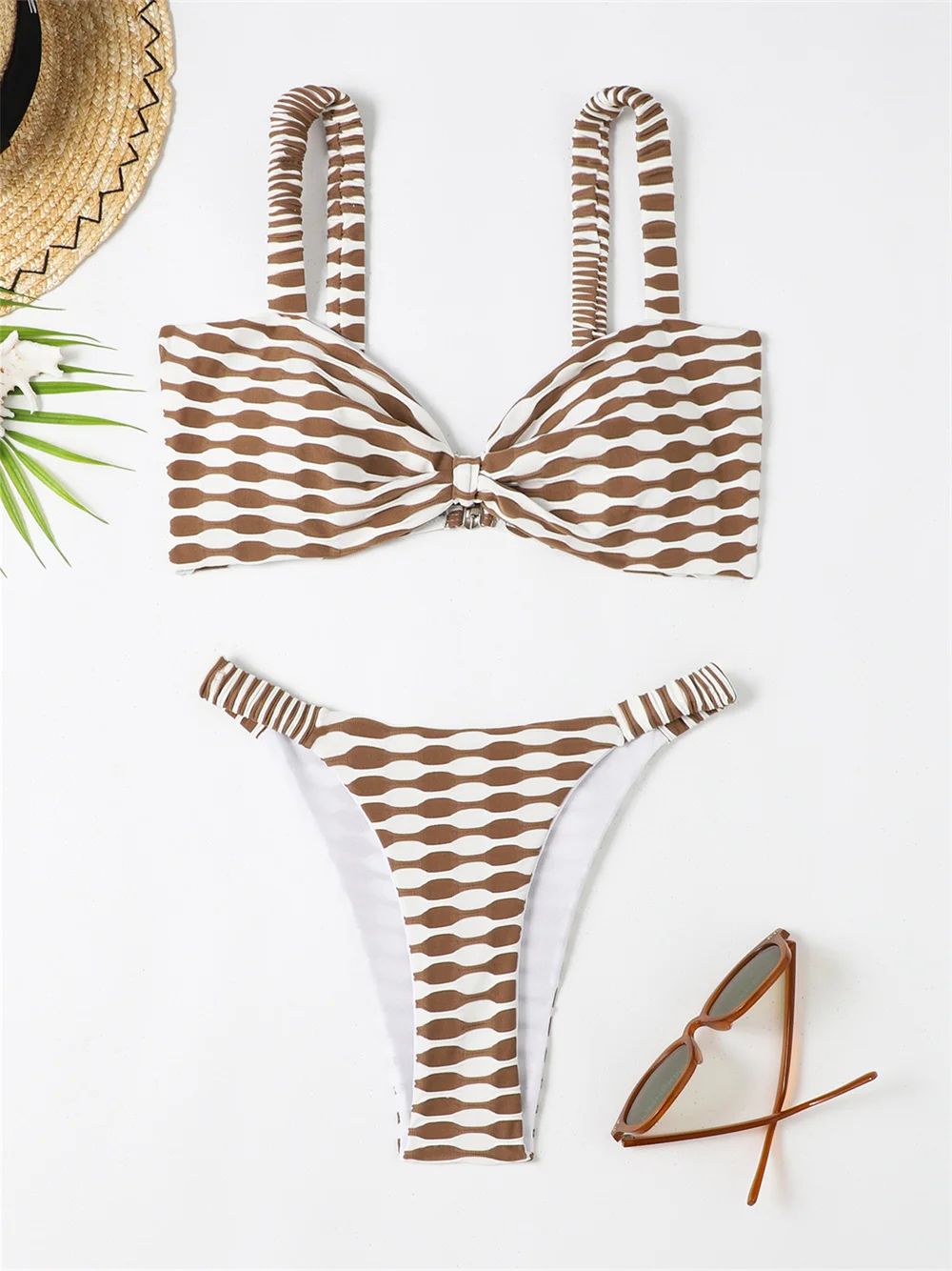 Luxury Bikini Geometric Design Swimsuit Push Up Swimwear Micro Thong Two Piece Women Y2K Beach Wear Bathing Suits Biquinis Mujer